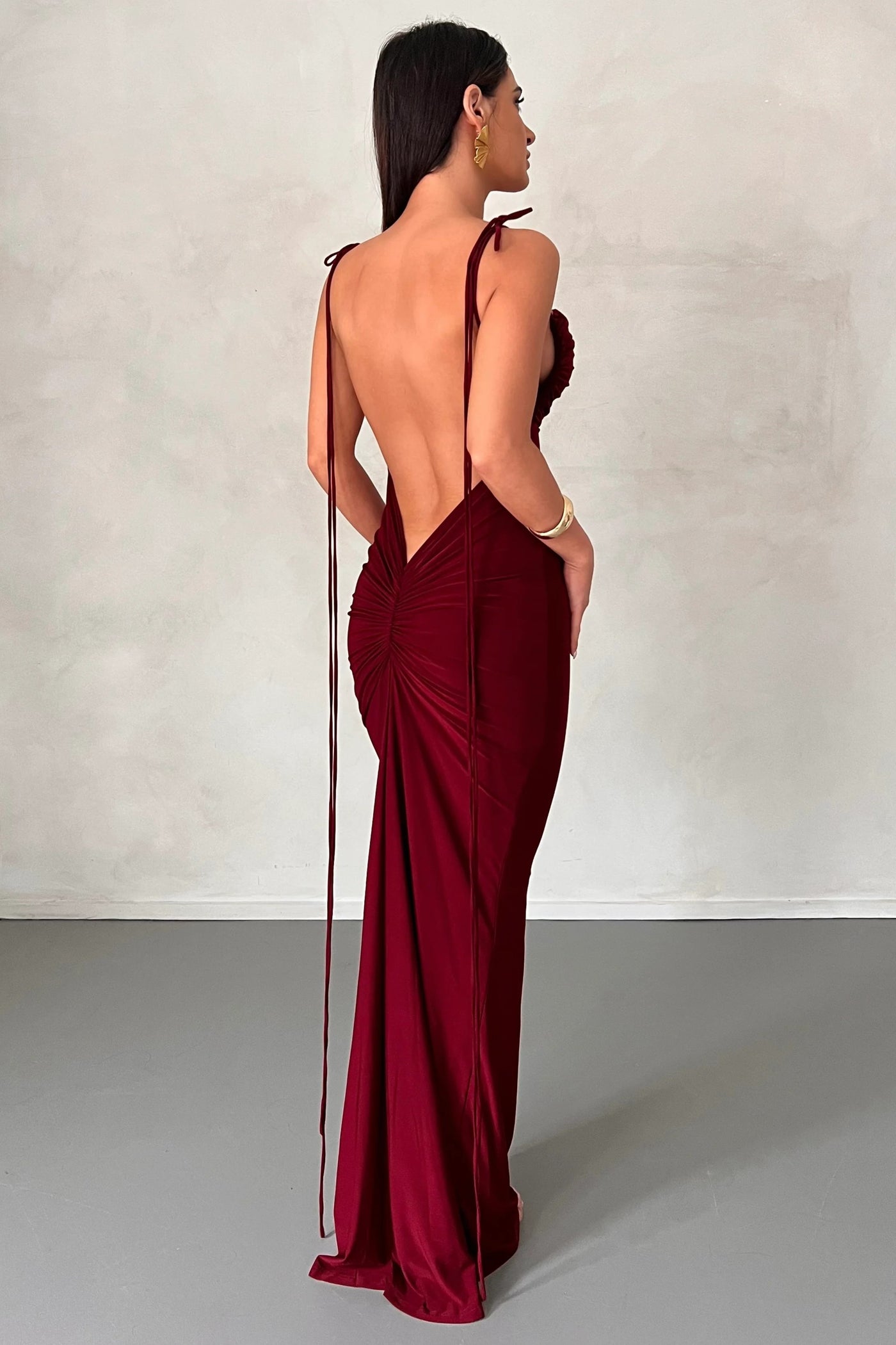 Jiani Gown - Wine - SHOPJAUS - JAUS