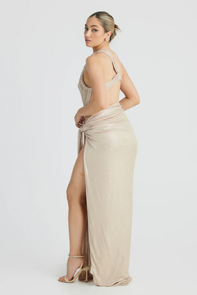 Aphrodite Gown - Champagne Metallic - SHOPJAUS - JAUS