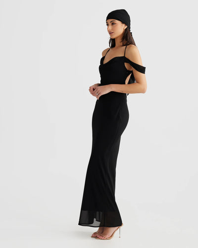 Vienna Bias Cut Gown - Black - SHOPJAUS - JAUS