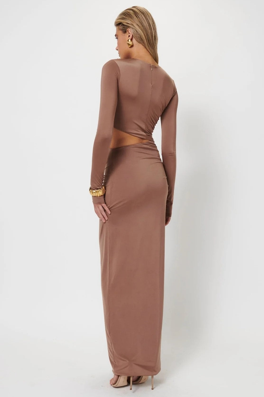 princess polly baby blue dress VMRAY Corduroy Midi dress | Dark Brown main image 1