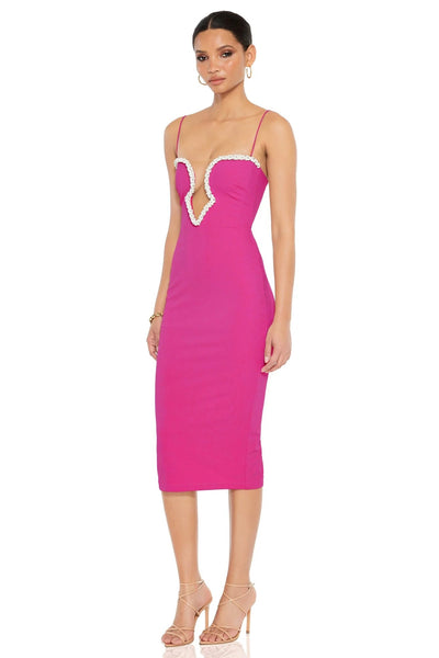 Nookie Adorn Midi Dress - Fuchsia - SHOPJAUS - JAUS