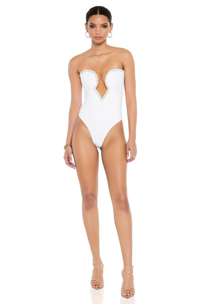 Nookie Adorn Bodysuit - White - SHOPJAUS - JAUS