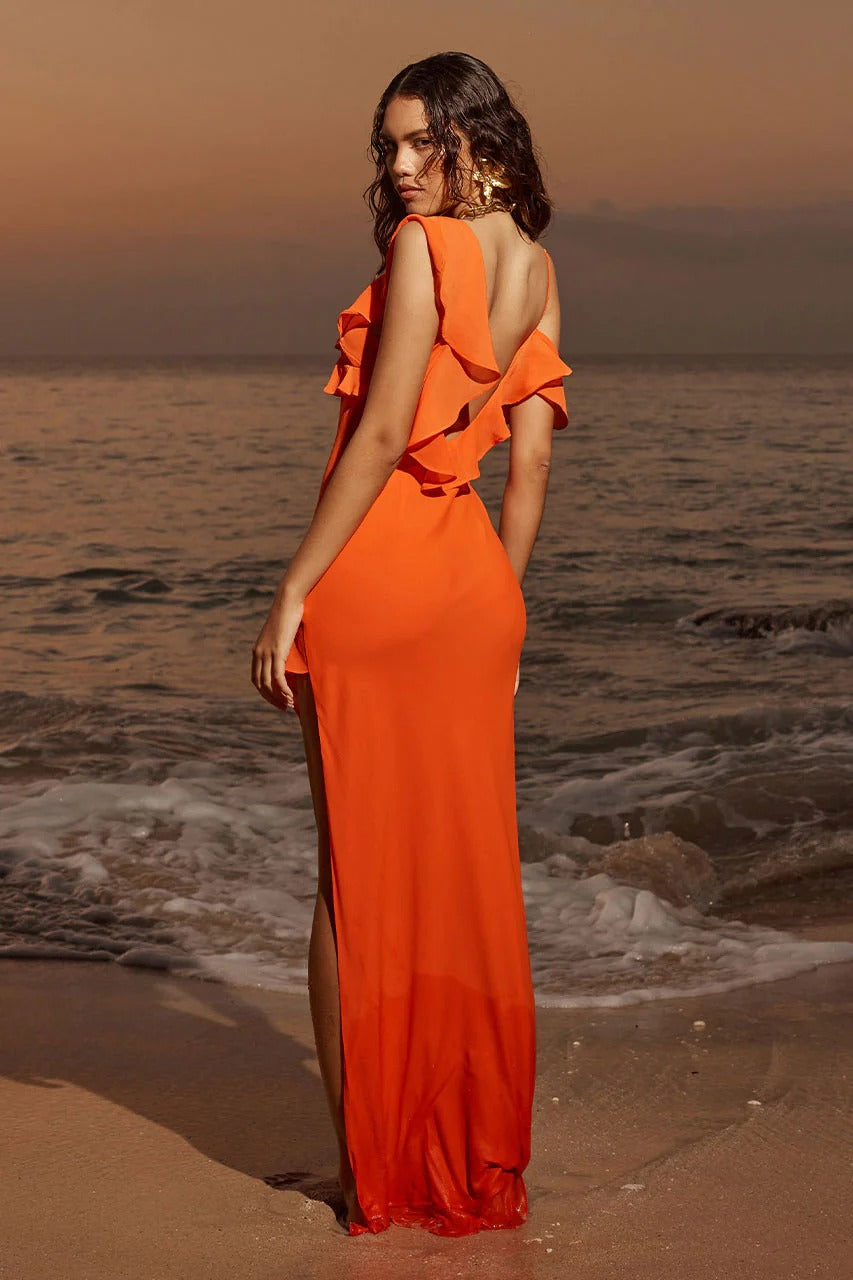 Dalia Maxi Dress - Tangerine - SHOPJAUS - JAUS