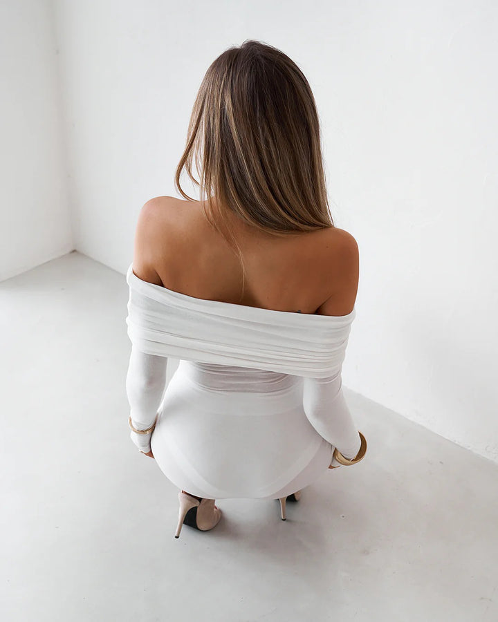 Sheer Mini Dress - White | JAUS