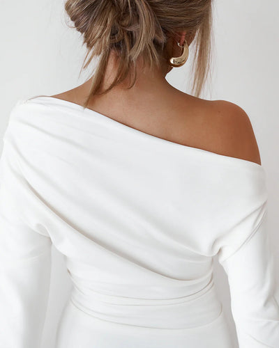 Cupro Mini Dress - White - SHOPJAUS - JAUS