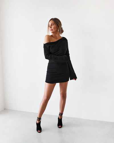 Cupro Mini Dress - Black - SHOPJAUS - JAUS