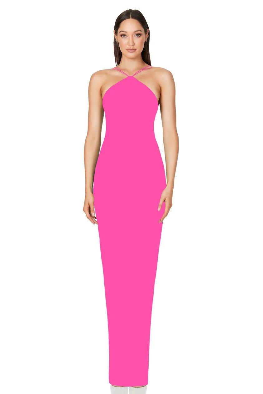 Nookie Trinity Gown - Neon Pink - SHOPJAUS - JAUS