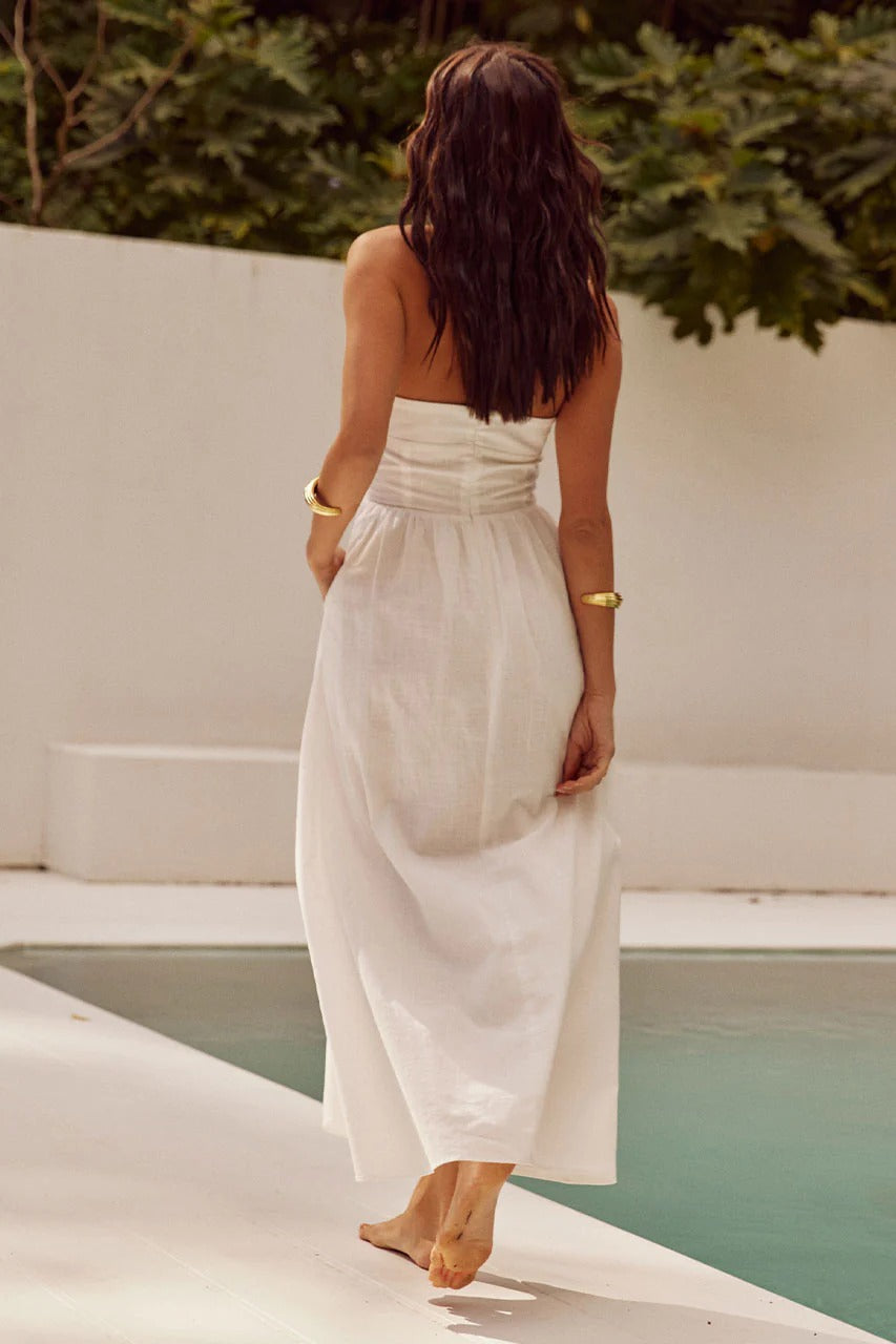 Lock Midi Dress - White | JAUS Medium / White Lock Midi Dress - White | JAUS Medium / White