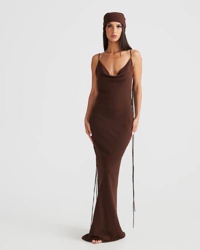 Amali Dress - Brown - SHOPJAUS - JAUS