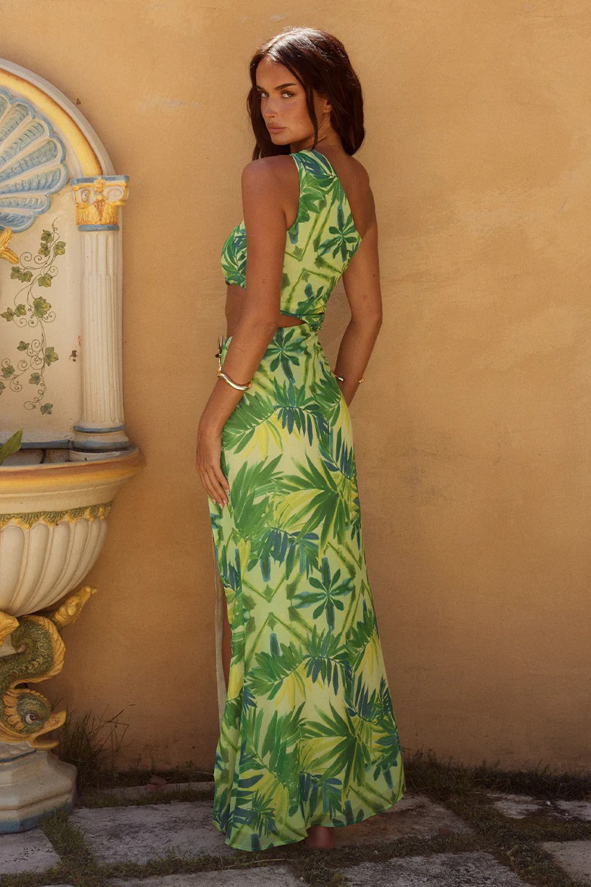 Calianna Maxi Dress - Palm Print - SHOPJAUS - JAUS