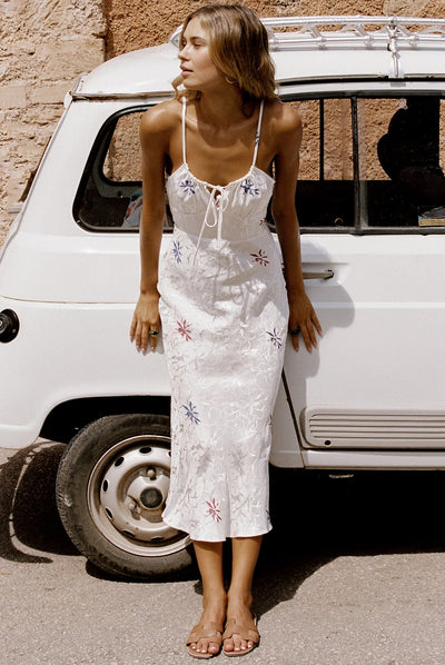 Rosa Midi Dress - White (PREORDER) - SHOPJAUS - JAUS