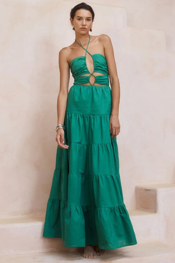 Alisia Maxi Dress - Emerald - SHOPJAUS - JAUS