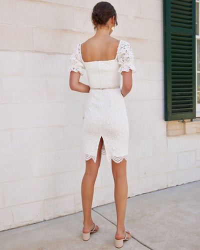 Ellington Lace Dress - White - JAUS