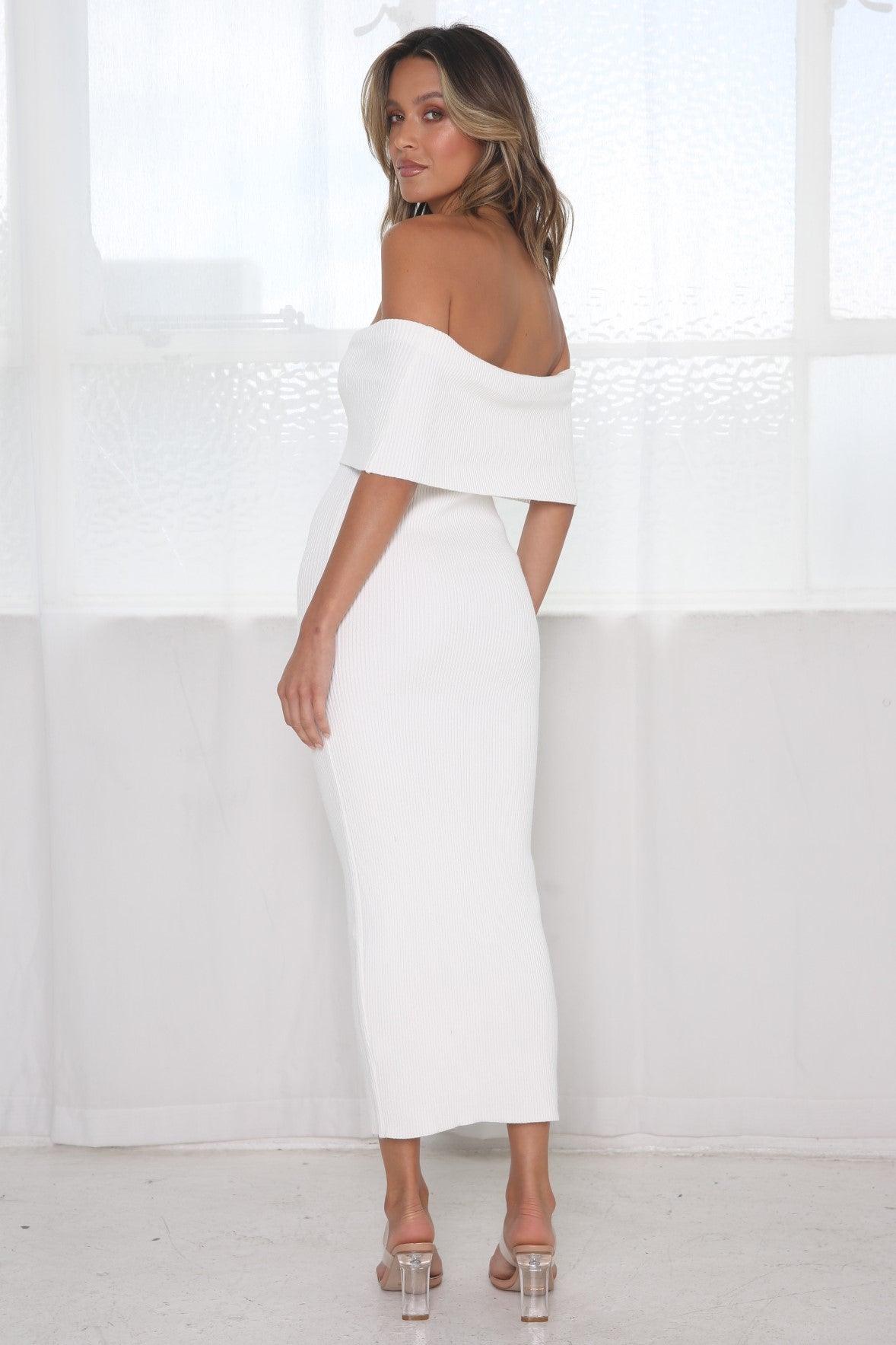 Eloise Sweater Dress - White - JAUS