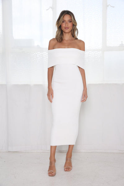 Eloise Sweater Dress - White - JAUS
