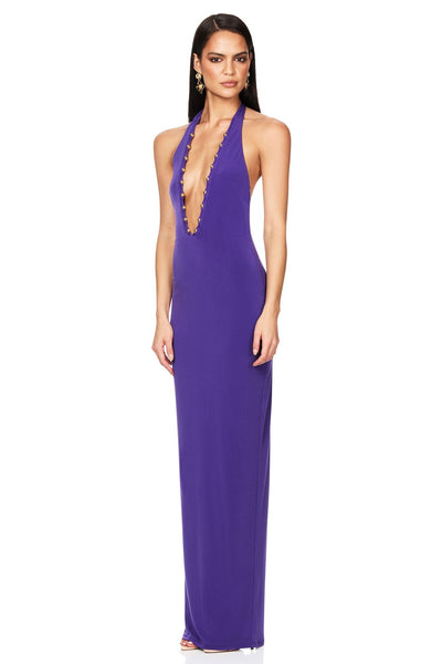 Nookie Empire Halter Gown - Purple - SHOPJAUS - JAUS