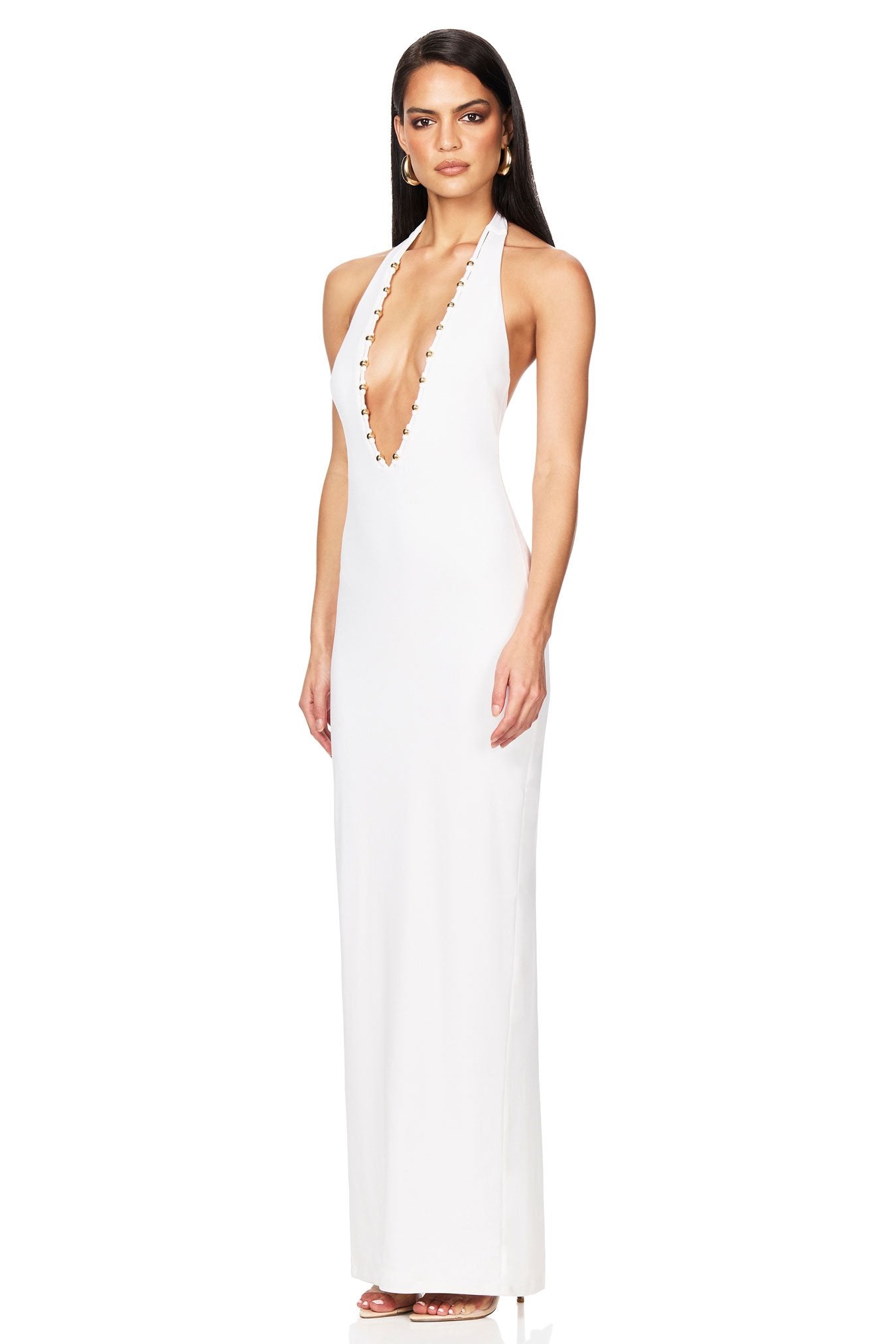 Nookie Empire Halter Gown - White - SHOPJAUS - JAUS
