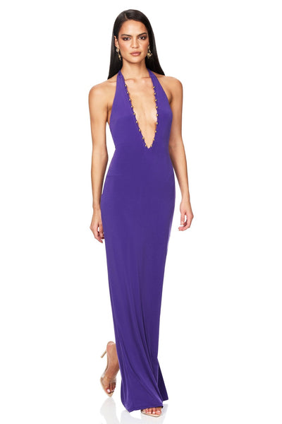 Nookie Empire Halter Gown - Purple - SHOPJAUS - JAUS