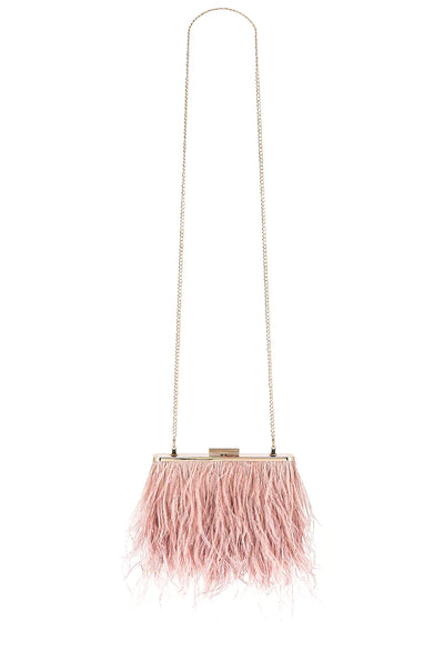 Estelle Feathered Clutch - Blush - JAUS