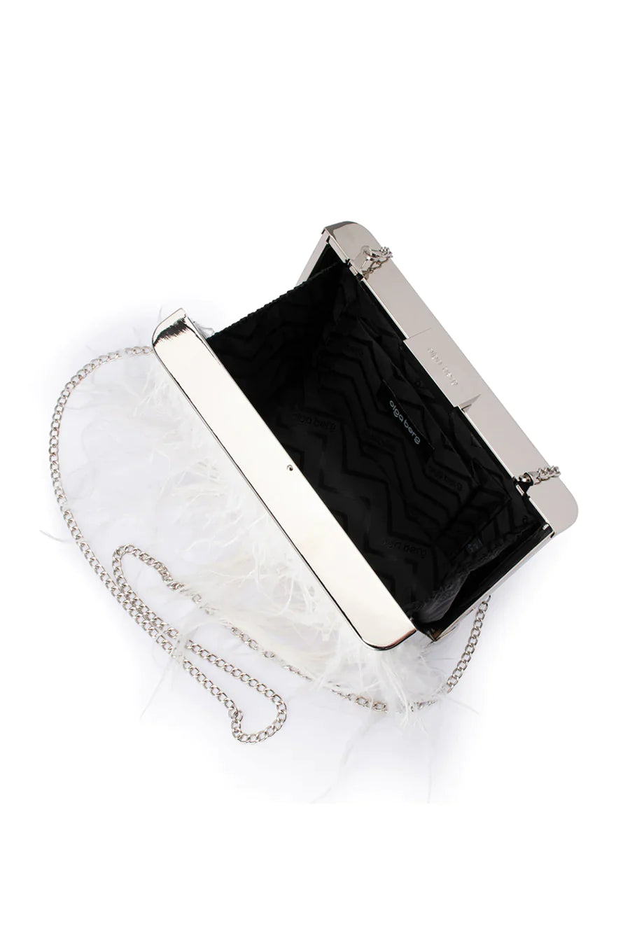 Estelle Feathered Clutch - White - JAUS