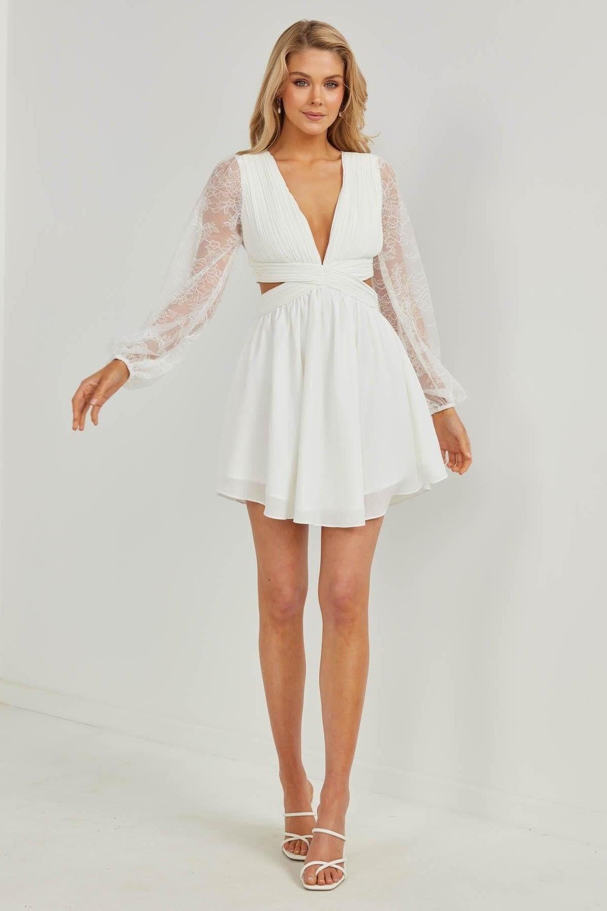 Everleigh Dress - White - JAUS