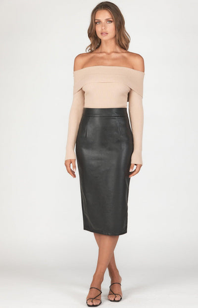 Forbes Midi Skirt - Black - JAUS