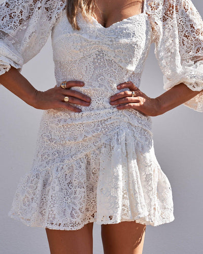 Gabbi Dress - White - JAUS