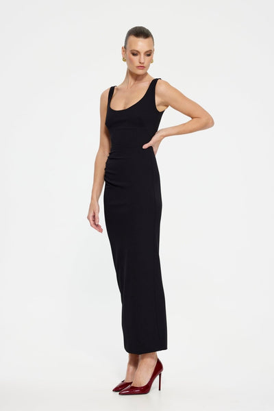 Gable Midi Dress - Black - SHOPJAUS - JAUS