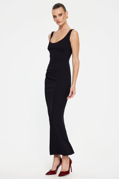 Gable Midi Dress - Black - SHOPJAUS - JAUS