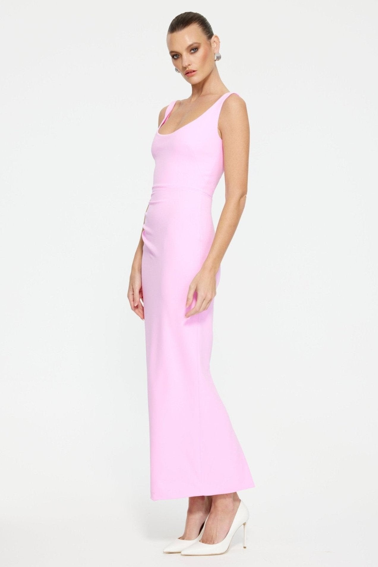 Gable Midi Dress - Taffy Pink - SHOPJAUS - JAUS