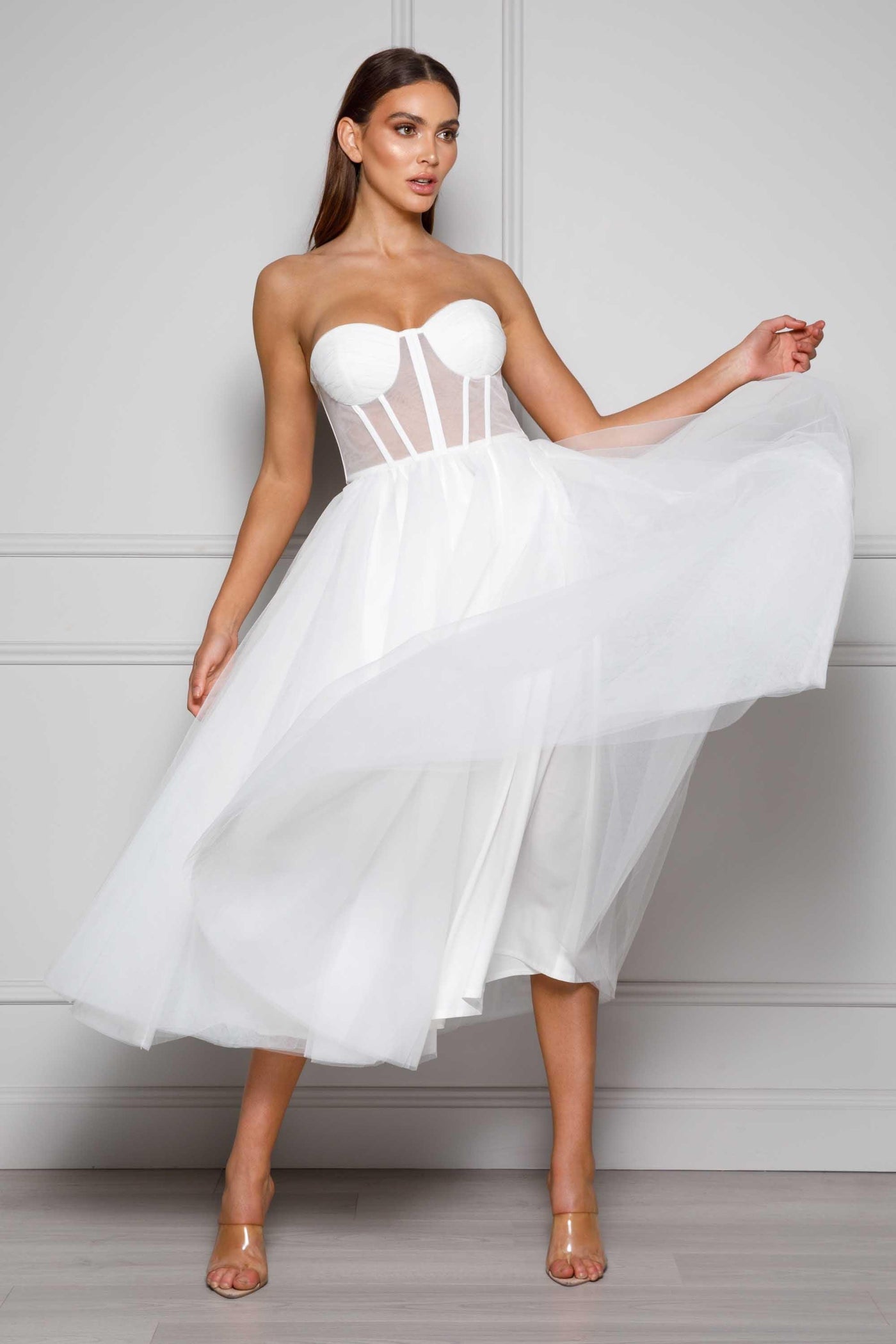 Gabriella Dress - White - JAUS