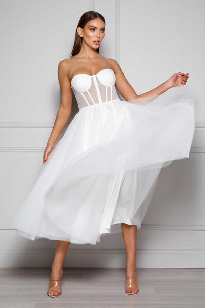 Gabriella Dress - White - JAUS