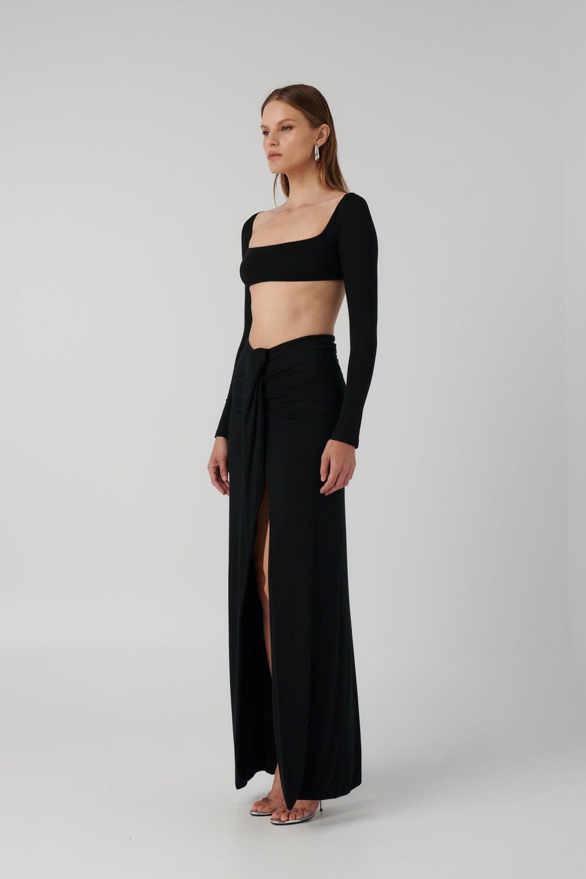 Gillian Maxi Skirt - Black - SHOPJAUS - JAUS