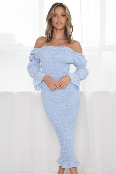 Grace Midi Dress - Baby Blue - JAUS