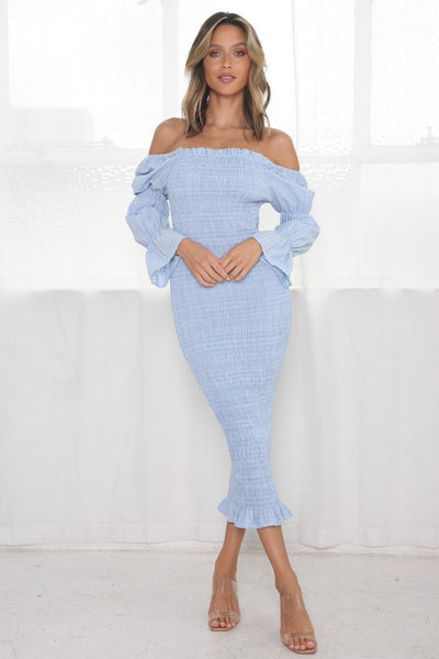 Grace Midi Dress - Baby Blue - JAUS