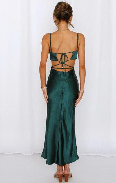 Greta Midi Dress - Emerald - JAUS