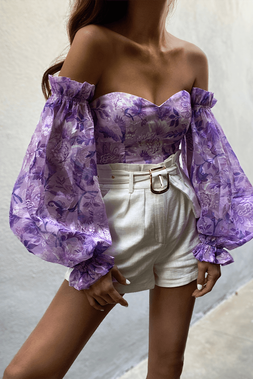 Holly Bodysuit - Lilac Floral - JAUS