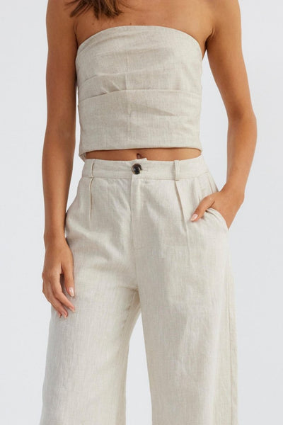 Romi Linen Top - Natural - SHOPJAUS - JAUS
