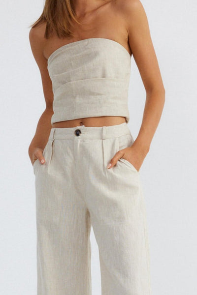 Romi Linen Top - Natural - SHOPJAUS - JAUS