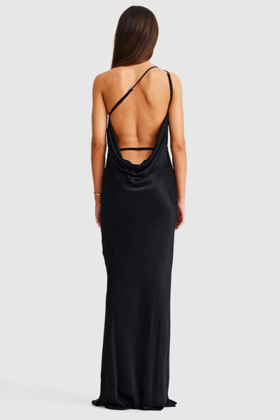 Aubrey Cowl Back Maxi Dress - Black