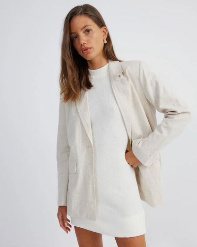 Hale Linen Blazer - Natural - SHOPJAUS - JAUS