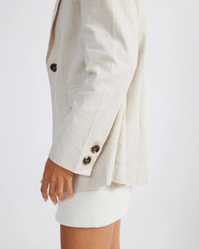 Hale Linen Blazer - Natural - SHOPJAUS - JAUS