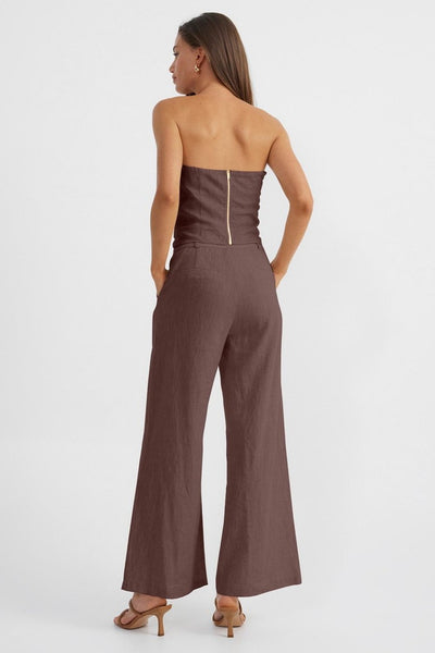 Romi Linen Top - Chocolate - SHOPJAUS - JAUS
