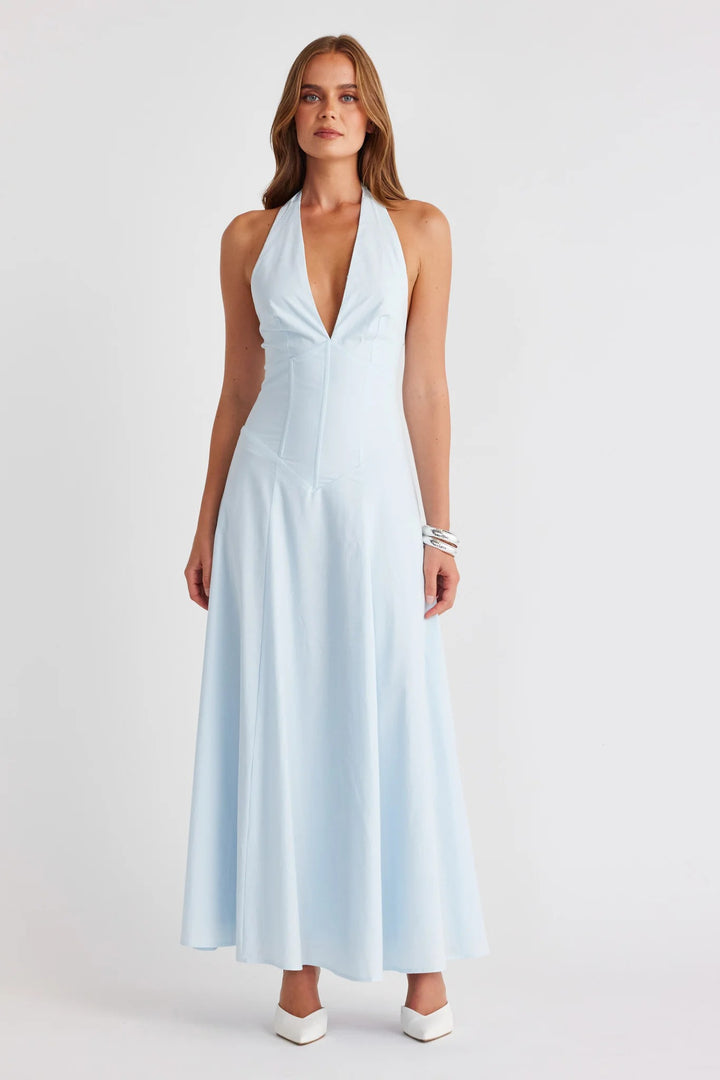 dashia blue dress TALASSA MAXI BABY / XL Secondary color:Beige Collar Type: stopping baby blue gown—also Black-and-White Bridesmaid Dresses