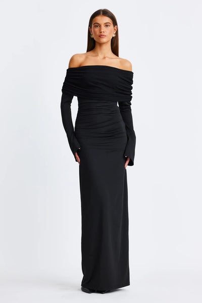 Stevie Long Sleeve Maxi Dress - Black