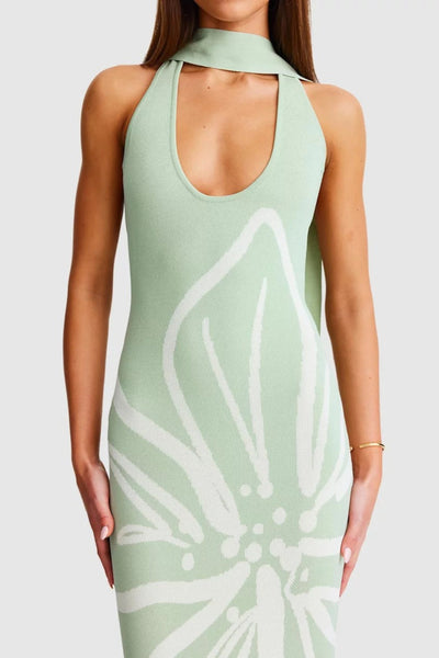 Jemima Halterneck Maxi Dress - Sage