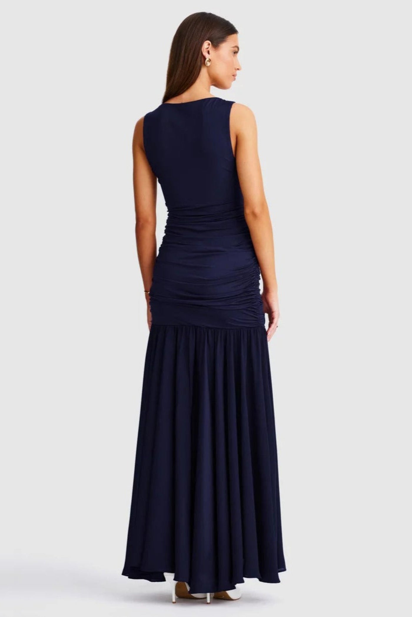 Neve V-Neck Maxi Dress - Navy