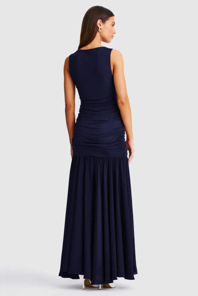 Neve V-Neck Maxi Dress - Navy