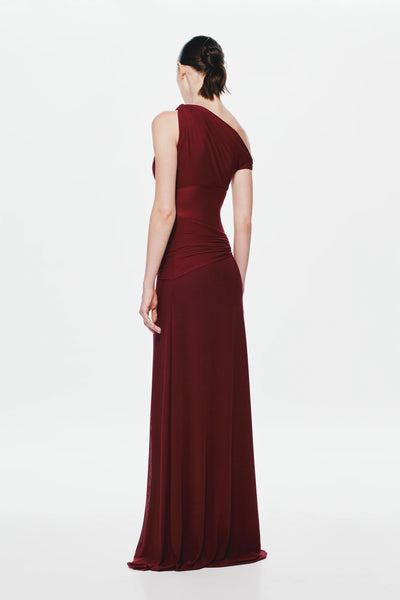 Misha Sisal Mesh Maxi Dress - Port