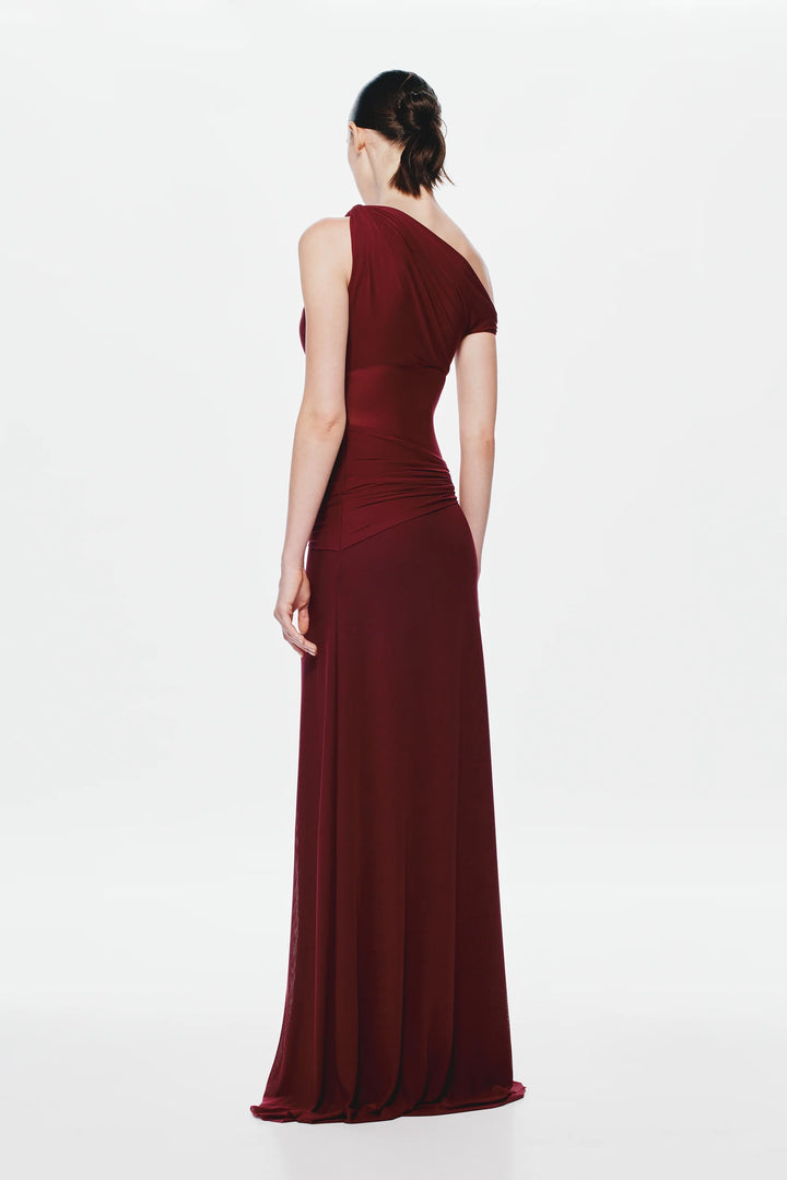 Misha Sisal Mesh Maxi Dress - Port | JAUS Misha Sisal Mesh Maxi Dress - Port | JAUS